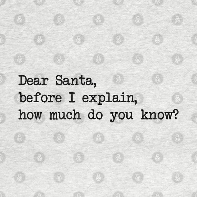 DEAR SANTA BEFORE I EXPLAIN HOW MUCH DO YOU KNOW by Bombastik